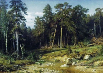 Bosque de pinos en la provincia de Vyatka 1872 paisaje clásico Ivan Ivanovich Pinturas al óleo